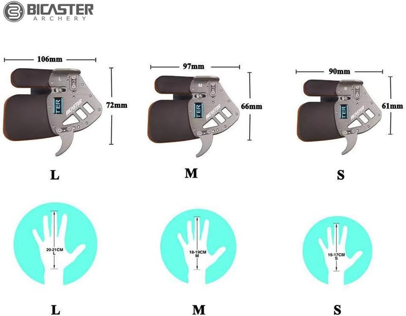 BICASTER Archery Finger Tab - Left Handed Genuine Leather + Aluminum Plate Adjustable for Recurve Bow - Image 4